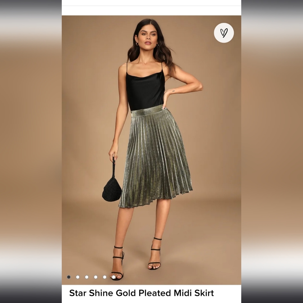 Lulus Star Shine Gold Pleated Skirt